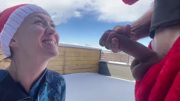 Santa Claus gives me an ANAL CREAM PIE 8 inch big dick deep throat in the snow
