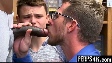 Repeat Teen Shoplifter and His Stepdad Avoid Cops by Tag-Teaming the Guard's Hard Cock - Perps4K