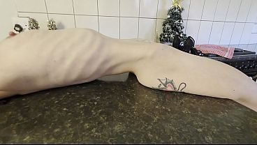 Very SKINNY petite elf smoking and showing off her skinny MILF body.