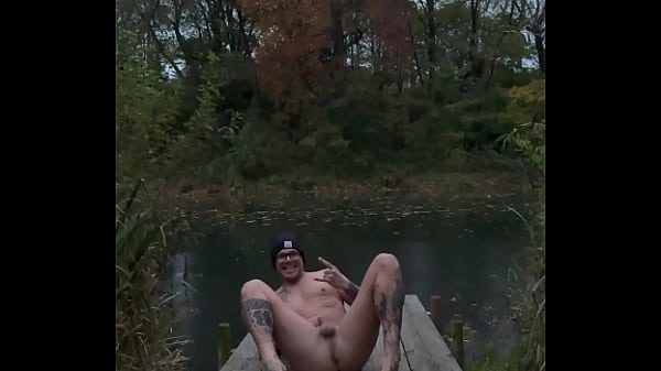 Naked boy outdoor
