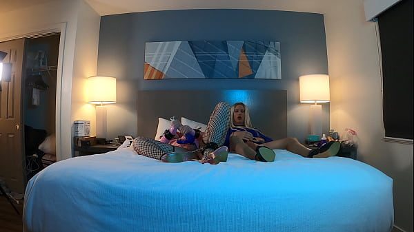 Very Hot Blonde Femboy Masturbating with Redhead Trans Woman