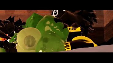 Follando duro a una gran cocodrilo culona en roblox
