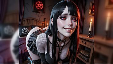 Dirty Talk POV Sex With My Hot Goth Stepsister | AI-Generated