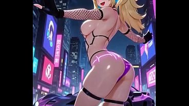 Princess peach cyberpunk version dance (Ai animation)