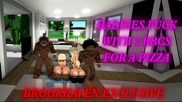 2 Baddies Pay Pizza By Taking 2 BBCs ROUGH (ROBLOX BROOKHAVEN)