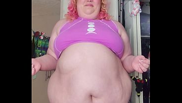 Fat woman pajama jiggling