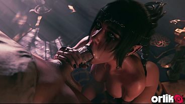 Dark Elf Fanstasy Sloppy Blowjob & Moans For Big Dick - 3D Animated Fantasy Porn