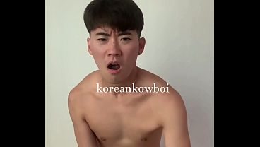 Gay Korean Asian Twink Big Ass Riding Huge 9 Inch Dildo Cock