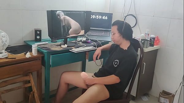 一个中国男人用色情玩具进行延时训练 自慰了一个小时 一镜到底 最后忍不住射精