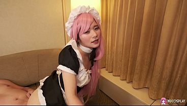 Horny Asian maid Ringo Fujii sucked a cock before being fucked hard.
