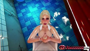 Sexy Big Tits Jenny Summers In Pool 3D Hentai Rule34 - Slippery Wet Titfuck Stimulation, Intense Handjob Stroking Big Dick in Water, Deepthroat Ending in Thick Cumshot Uncensored Animation