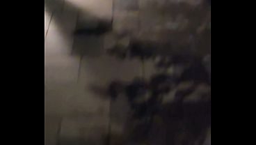 Shemale Ting Xuan masturbates in the outdoor toilet.