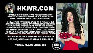 Hotkinkyjo take tons of red radish in her ass, self anal fisting & prolapse